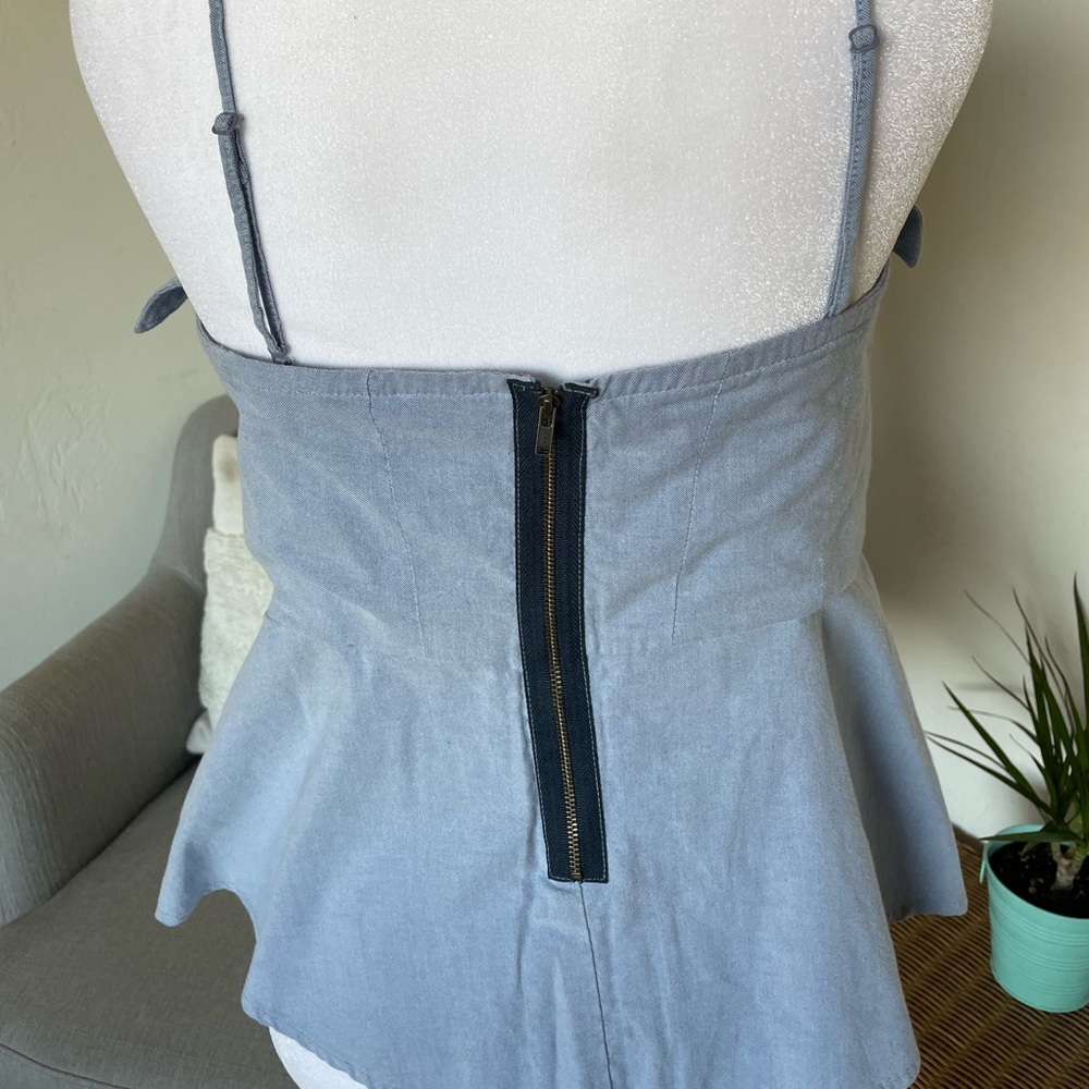Anthropologie Odille Light Blue Strapless Top - Picture 4 of 6